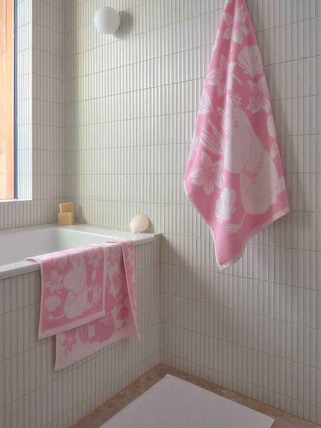Arabia Finland Moomin Serviette de Bain motif Buka, 70 x 140 cm, grise