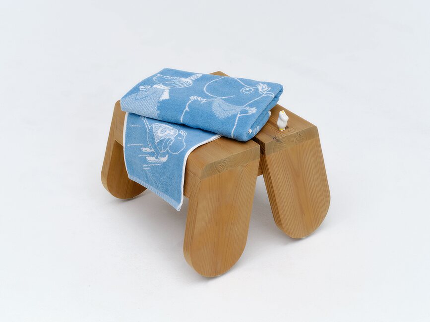 Arabia Finland Moomin Serviette de Bain motif Buka, 70 x 140 cm, grise