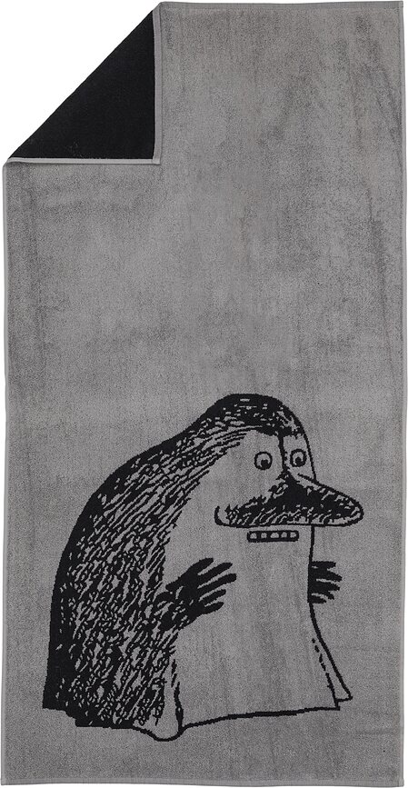 Arabia Finland Moomin Serviette de Bain motif Buka, 70 x 140 cm, grise