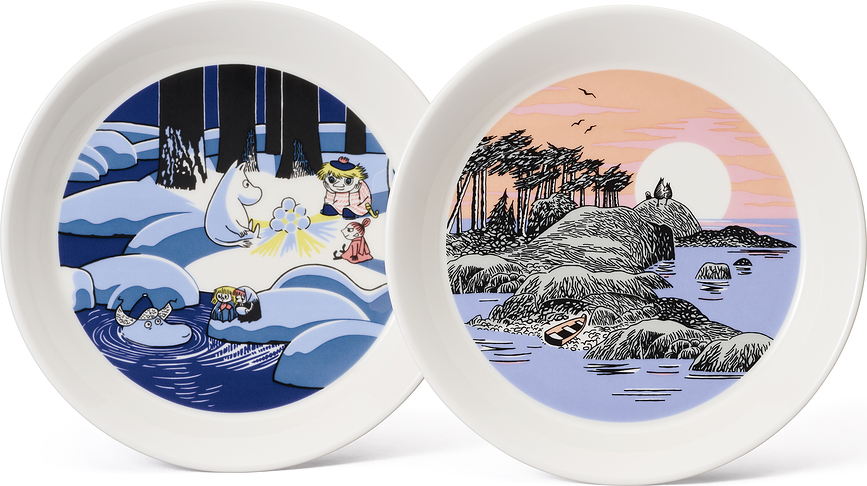 Arabia Finland Moomin Snowlant Assiettes 19 cm, Lot de 2