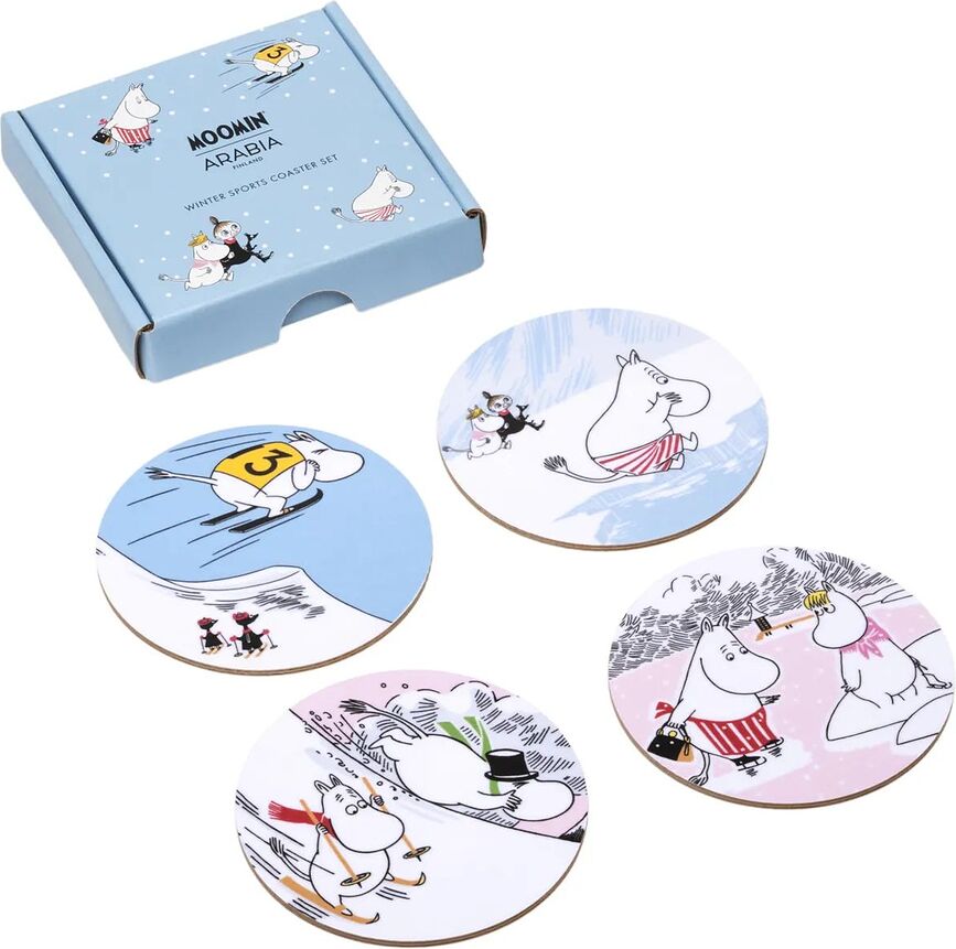 Arabia Finland Moomin Σουβέρ, σχέδιο Κολύμπι στον Πάγο, 4 τμχ