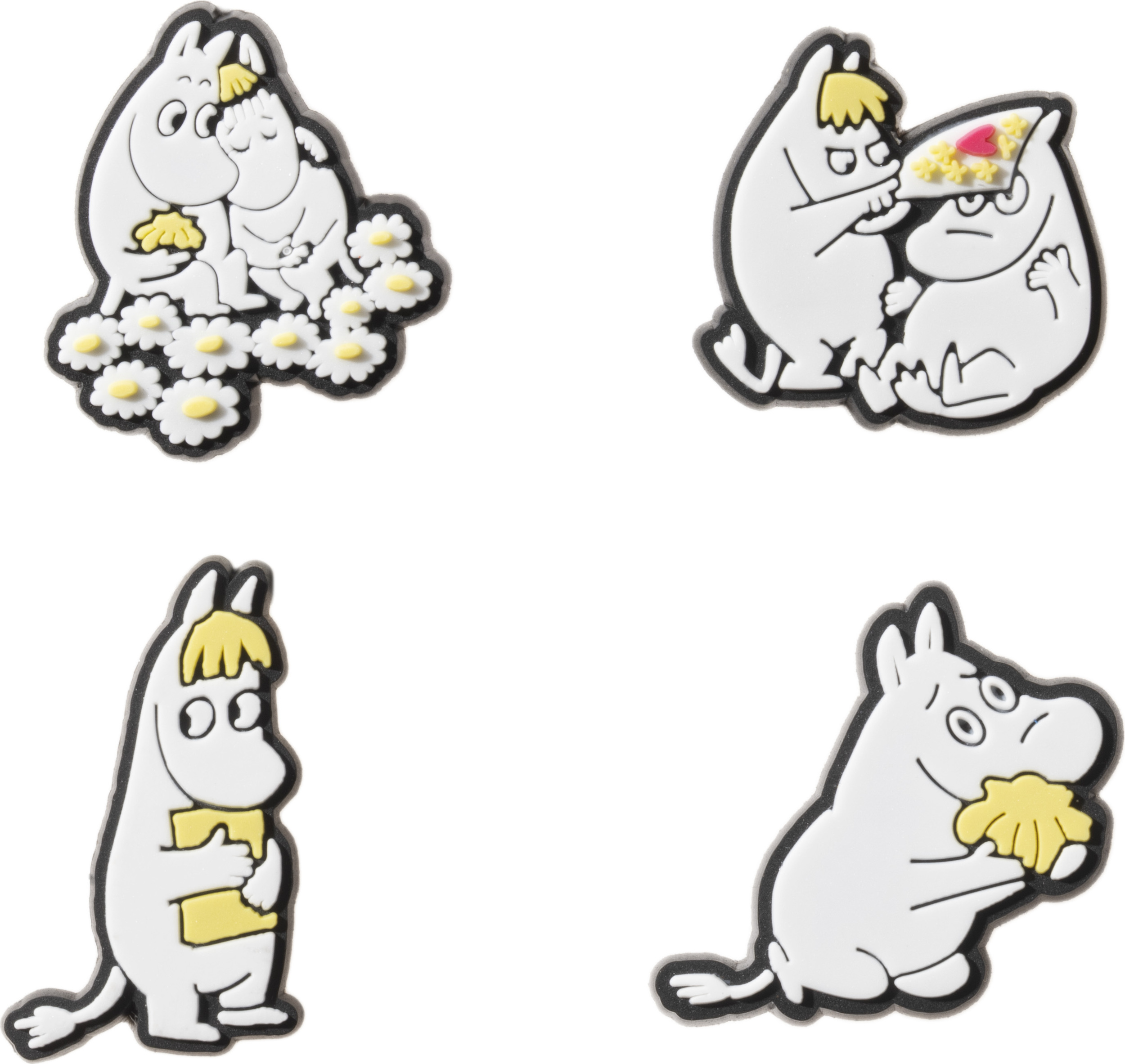 Arabia Finland Moomin Sweethearts Anstecker für Etui oder Federmäppchen, 4 St.