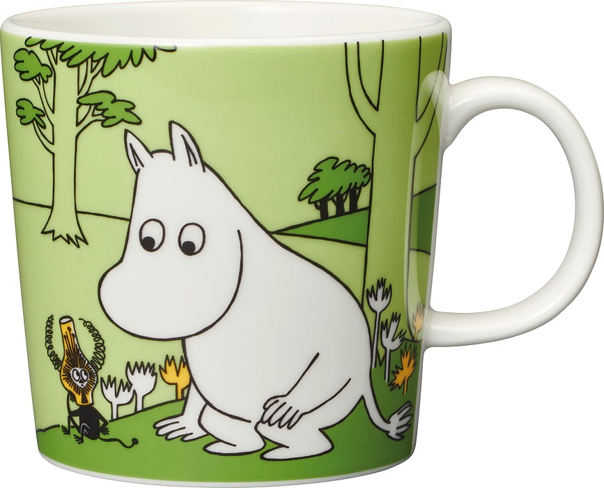Arabia Finland Moomin Tasse, motif Moomintroll, verte