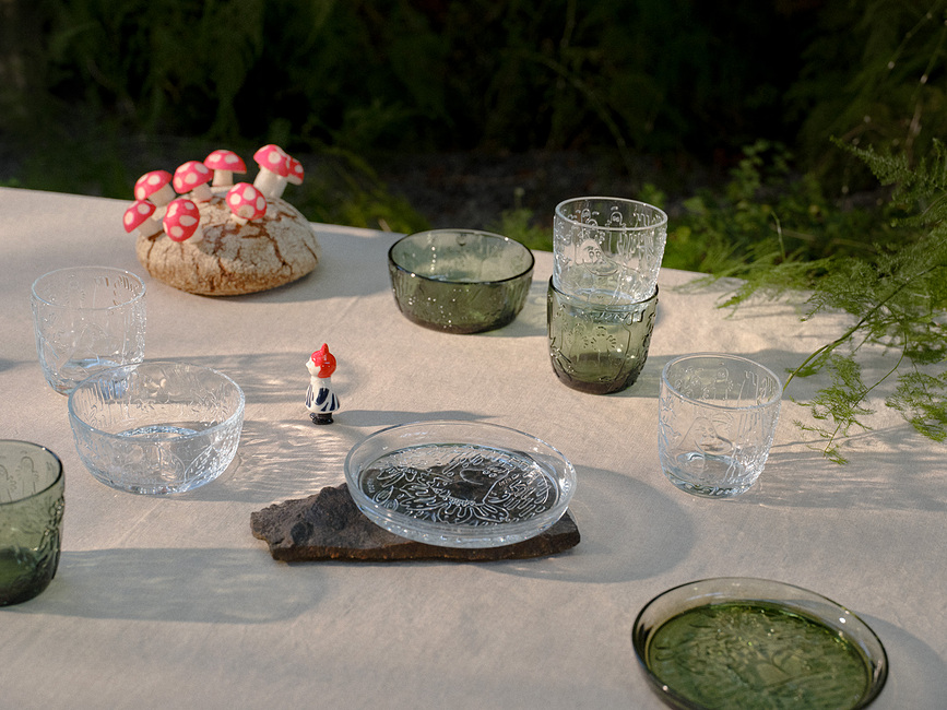 Arabia Finland Muminki Verres 280 ml, verts, Lot de 2