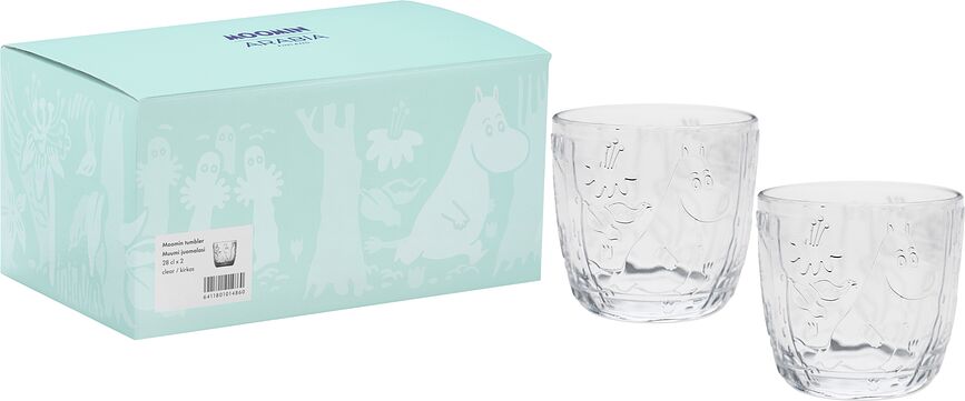 Arabia Finland Muminki Verres 280 ml, verts, Lot de 2