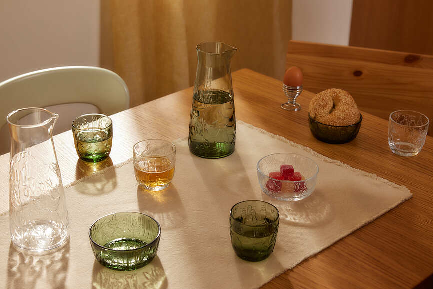 Arabia Finland Muminki Verres 280 ml, verts, Lot de 2