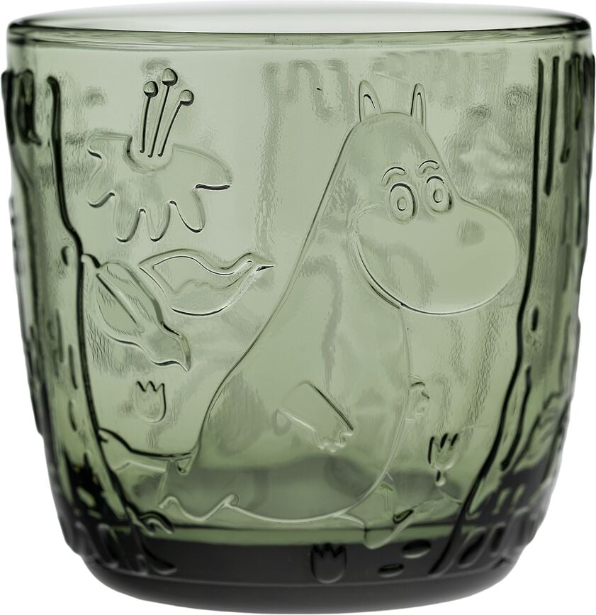 Arabia Finland Mumin Glas 280 ml, grön, 2 st