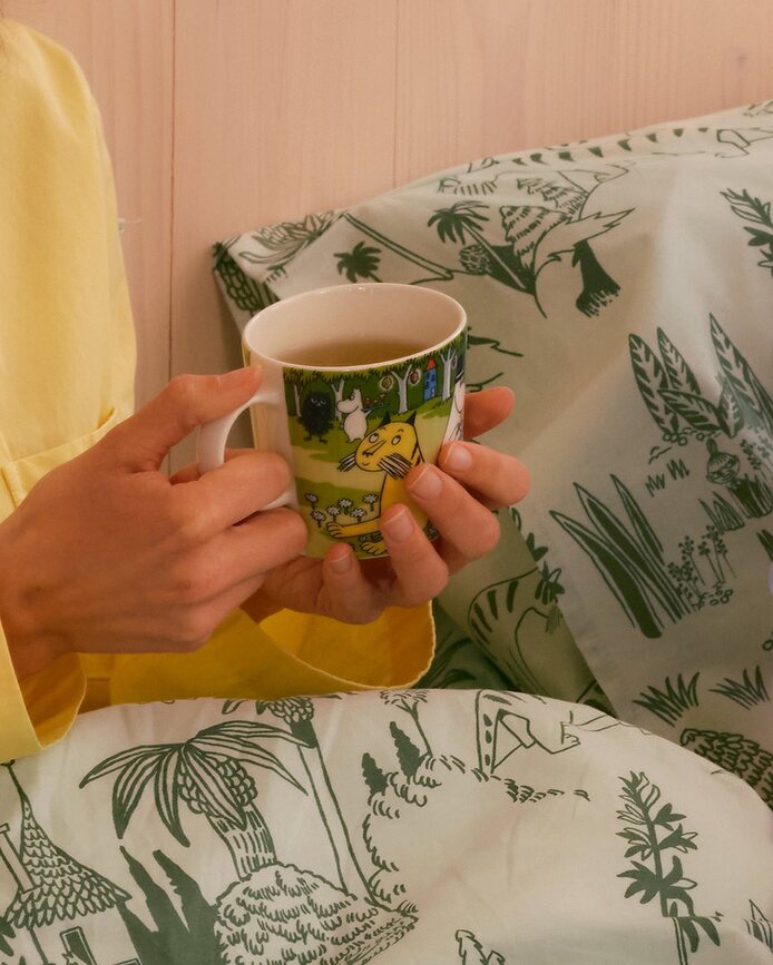 Arabia Finland Muminki Posteljnina Muminov očka, prevleka za odejo 150 x 210 cm, prevleka za vzglavnik 50 x 60 cm, 2-delni set