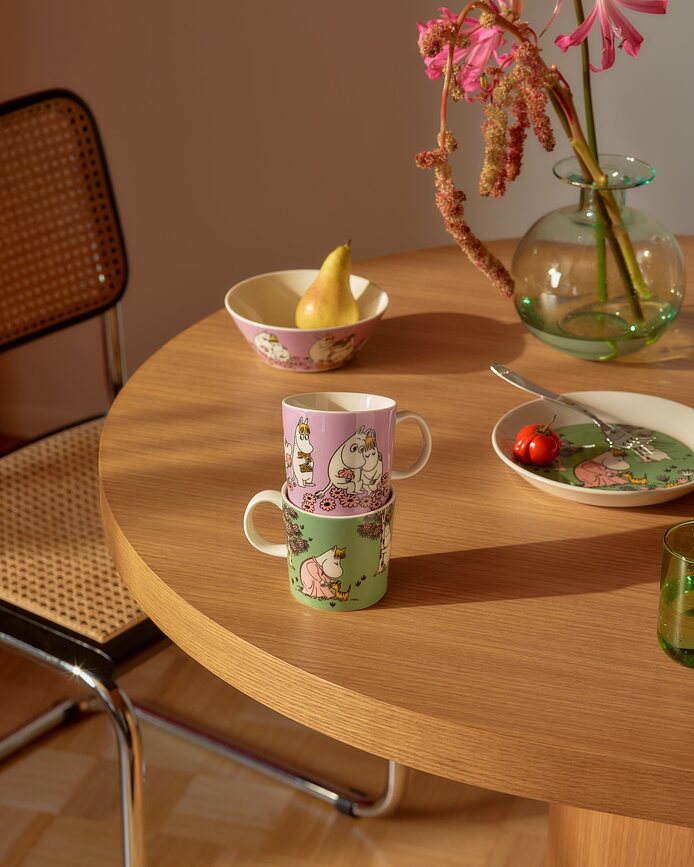 Arabia Finland Muminmuggar Sweethearts & Loving Care, 2 st