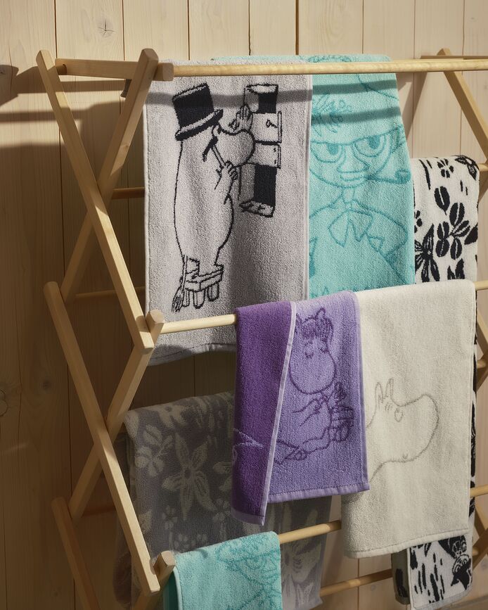 Arabia Finland Πετσέτα Moomin Χάτιφνατς, 70 x 140 cm, μπλε