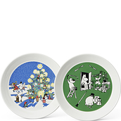 Arabia Finland Plates 19 cm The Moomins Drawing & Christmas 2 pcs