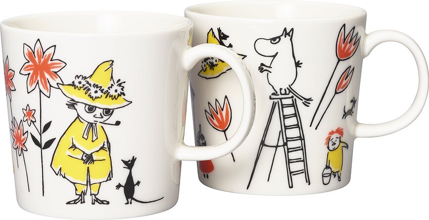 Arabia Finland Šalice Moomin Mumin i Njuško bijele 2 kom.