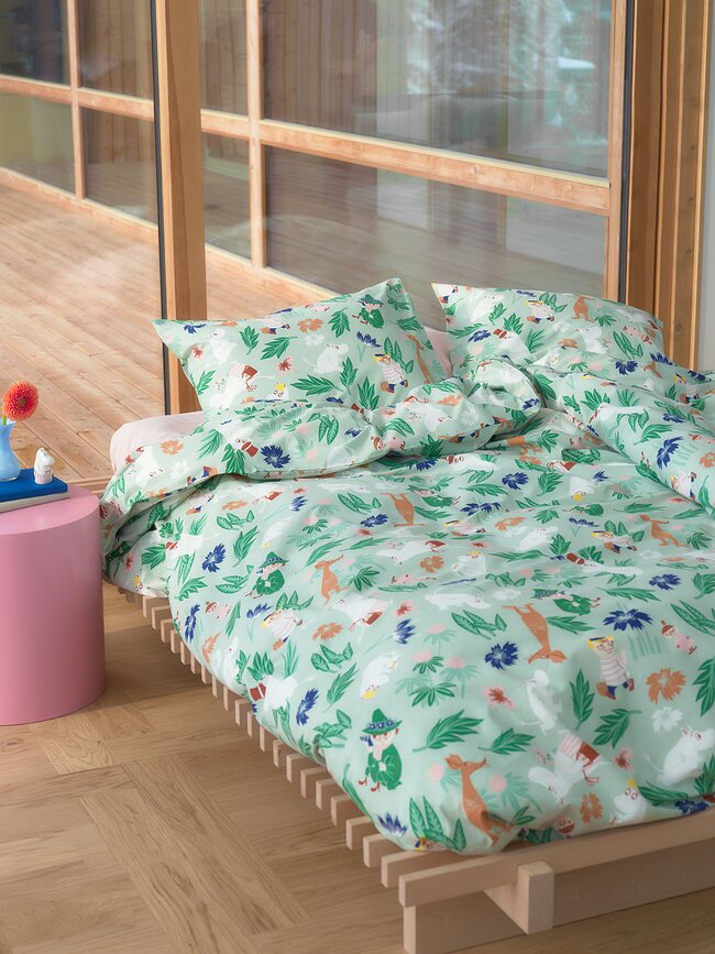 Arabia Finland Moomin Flower Garden Σετ Παπλωματοθήκης, 140 x 200 cm, με 1 μαξιλαροθήκη 50 x 60 cm