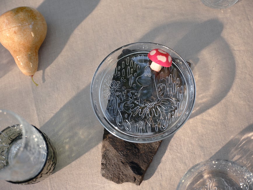 Arabia Finland Mumini Tanjur 15,5 cm stakleni prozirni