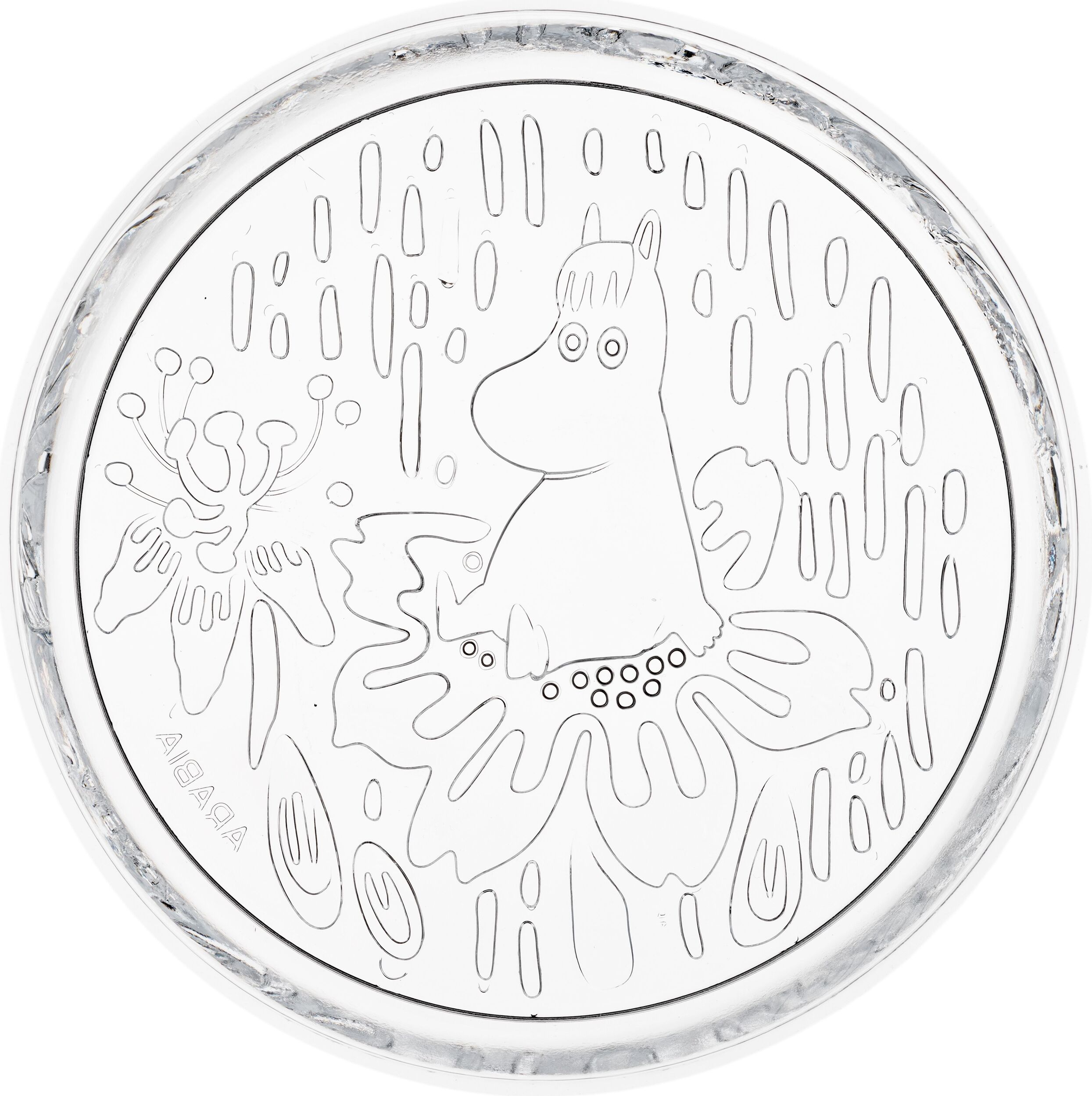 Arabia Finland Teller 15,5 cm Mumins durchsichtig aus Glas