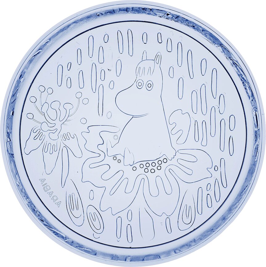 Assiette Arabia Finland Moomins 15,5 cm, en verre bleu
