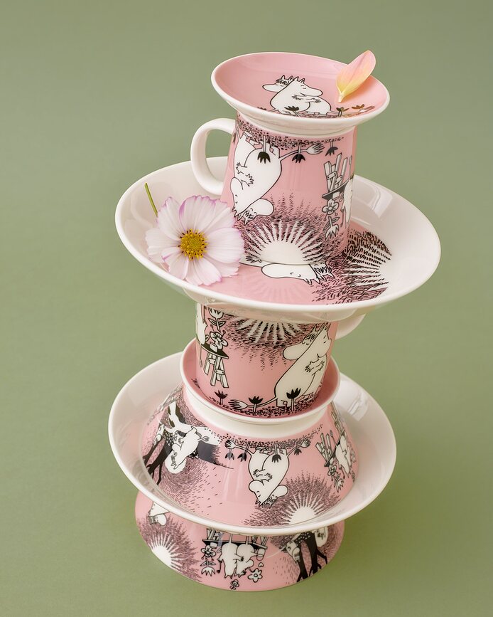 Assiette et tasse Arabia Finland Moomin 'Love 30', set 2 pièces