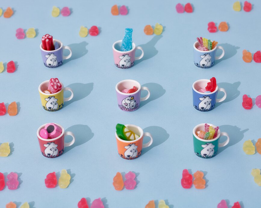 Colgante taza Arabia Finland Box Moomin 'Love 30' mini azul