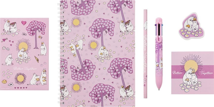 Cuaderno con accesorios Arabia Finland Moomin Sweethearts, set de 6 piezas