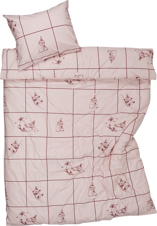Funda Nórdica Moomin Little My Arabia Finland, 140 x 200 cm, rosa, con funda de almohada 50 x 60 cm