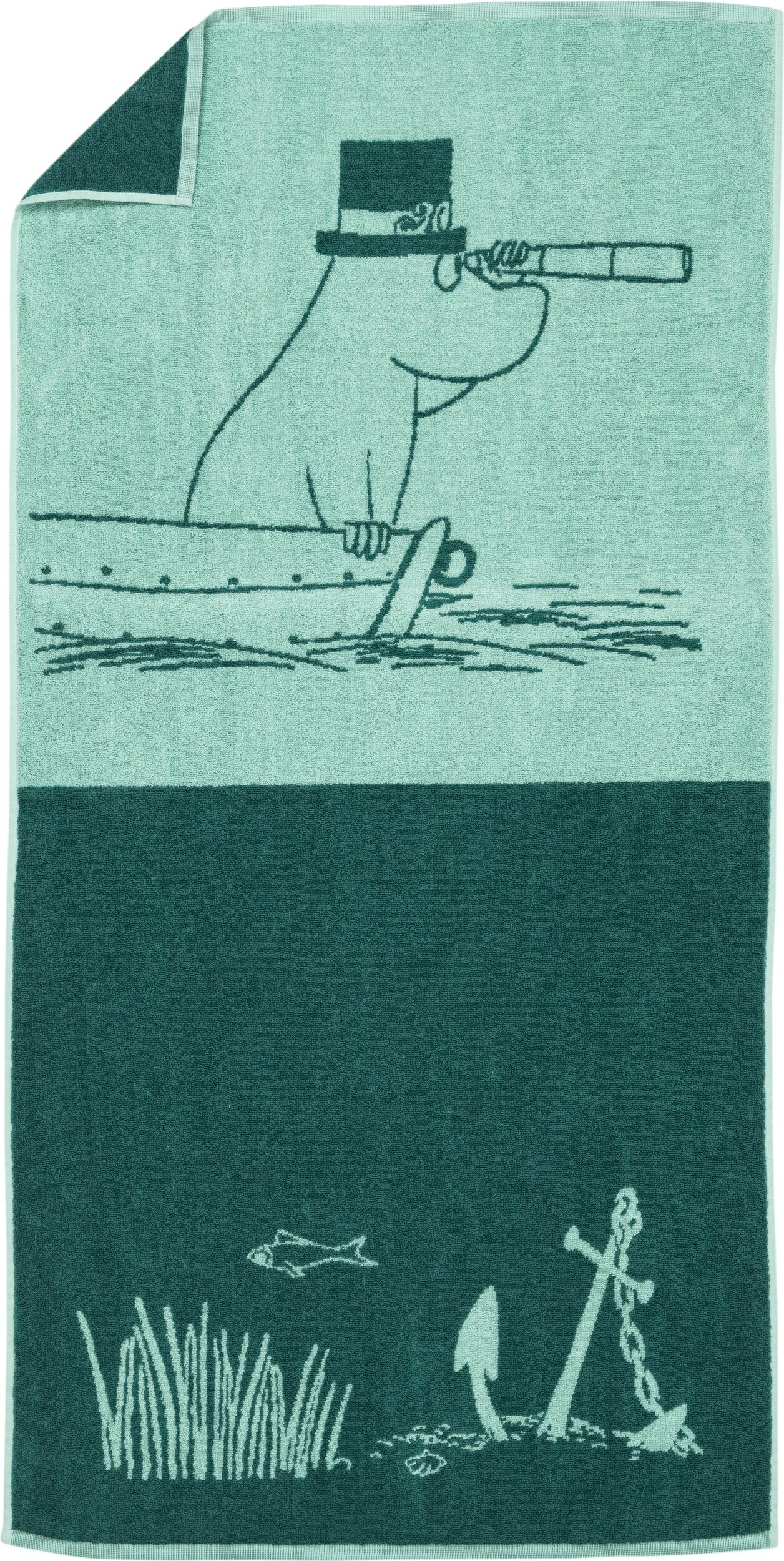 Handtuch Arabia Finland Mumin Muminvater 70 x 140 cm, aus Bio-Baumwolle