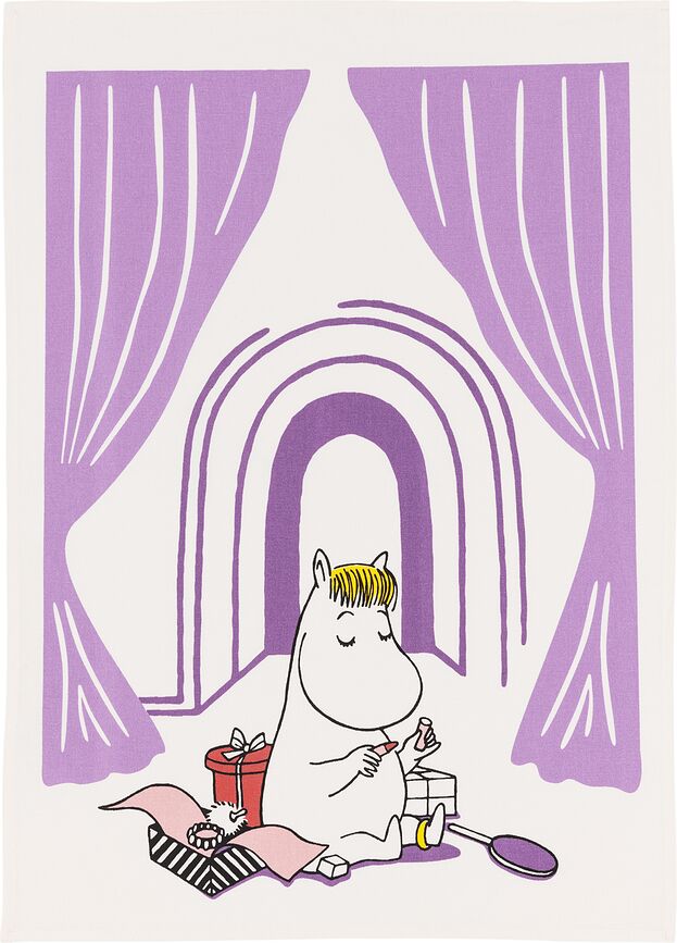 Paño de cocina Moomin Arabia Finland, 50 x 70 cm, diseño Snorkmaiden
