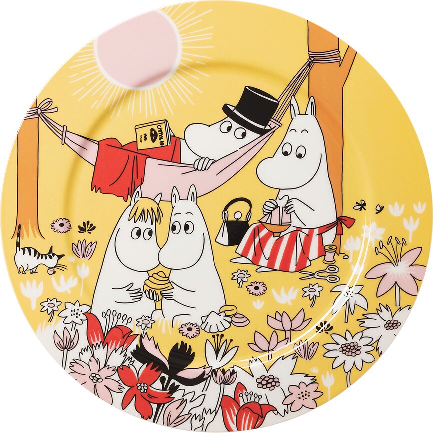 Πιατέλα σερβιρίσματος Arabia Finland Moomin Family Time 30 cm, κίτρινη