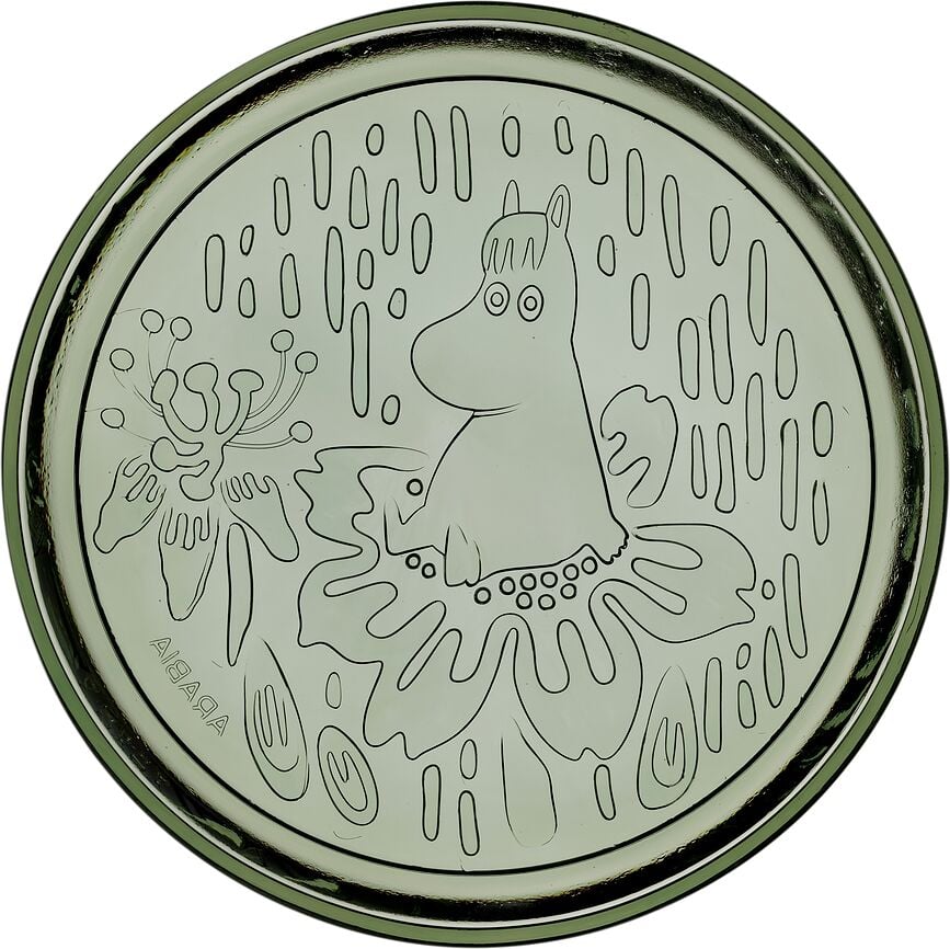 Plato de cristal Arabia Finland Moomin, 15,5 cm, verde