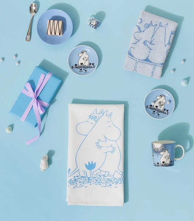 Plato para snacks Arabia Finland Moomin Love, 10,5 cm, azul