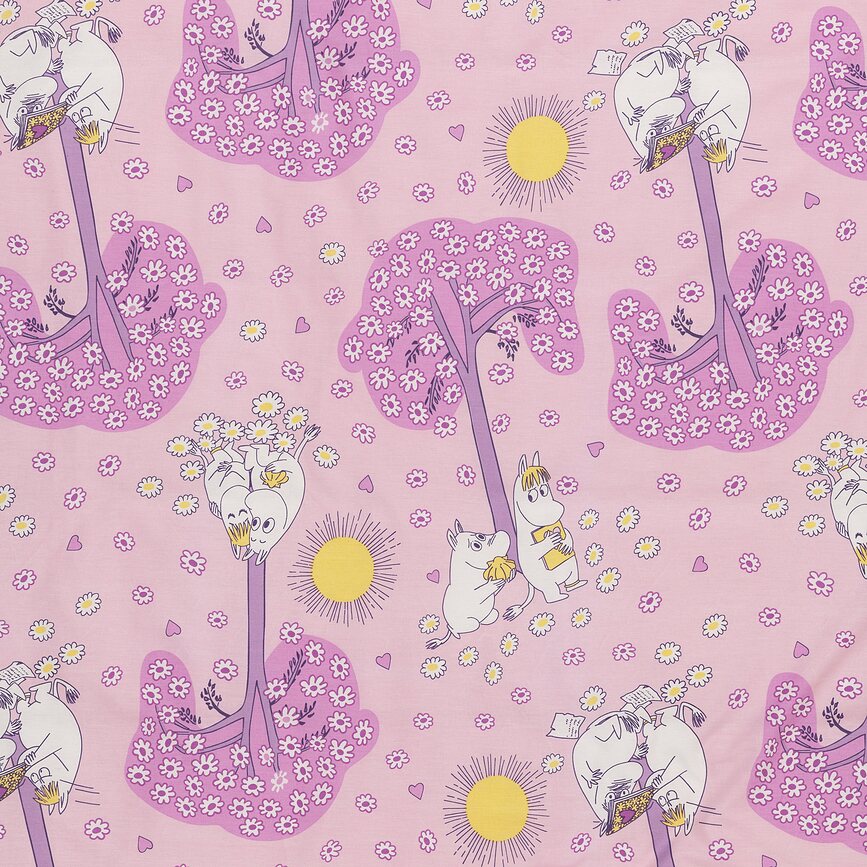 Posteljnina Arabia Finland Muminki Sweethearts 140 x 200 cm z prevleko za vzglavnik 50 x 70 cm