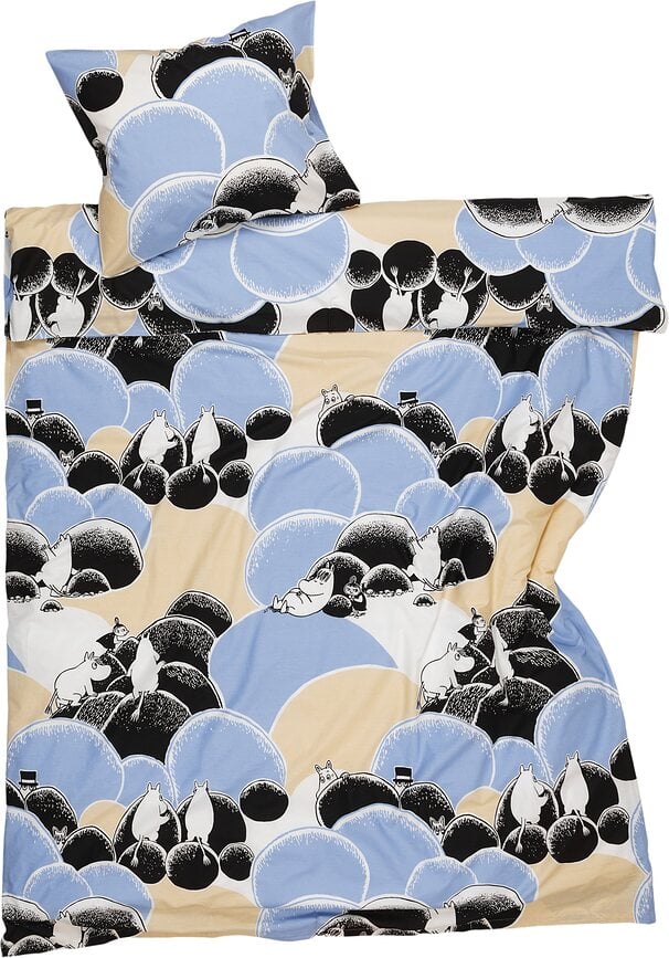 Ropa de cama Arabia Finland Moomin Pebbles 140 x 200 cm con funda de almohada 50 x 70 cm