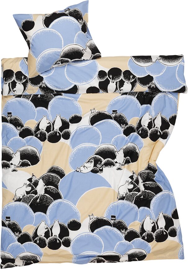 Ropa de cama Arabia Finland Moomin Pebbles 150 x 210 cm con funda de almohada 50 x 60 cm