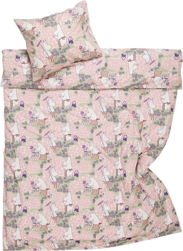 Ropa de cama Arabia Finland Moomin Rose Garden 140 x 200 cm con funda de almohada 50 x 70 cm