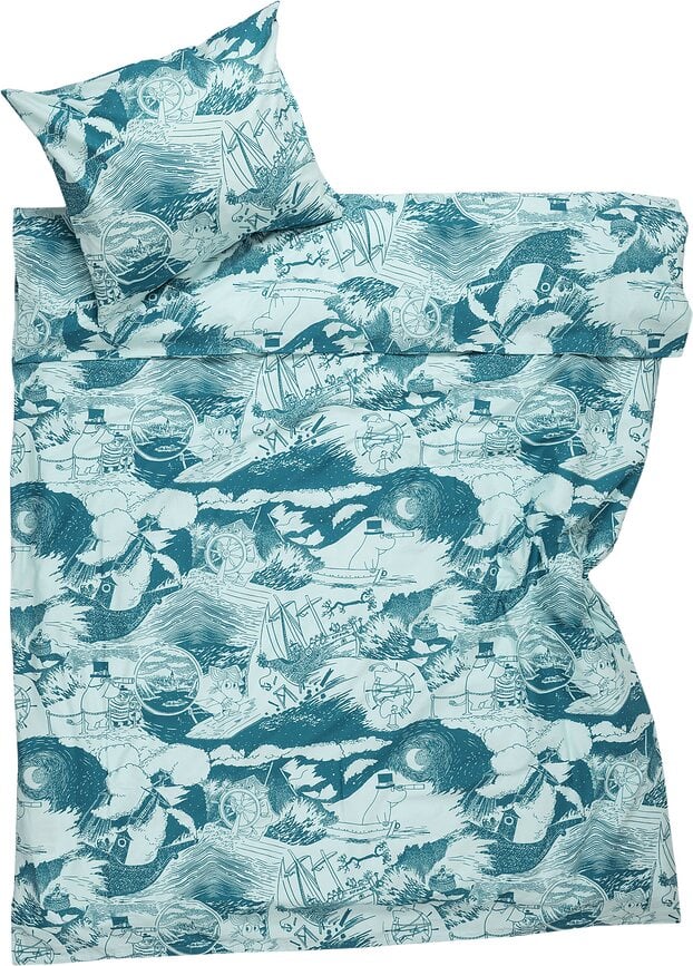 Ropa de cama Arabia Finland Moomin Sailing 150 x 210 cm con funda de almohada 50 x 60 cm