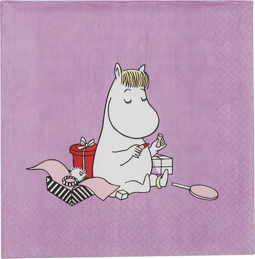 Serviettes en papier Arabia Finland Moomins Mademoiselle Snork 33 cm, lot de 20