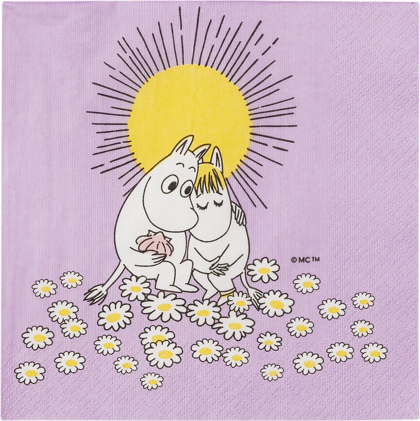 Serviettes en papier Arabia Finland Moomins Sweethearts 33 cm, lot de 20
