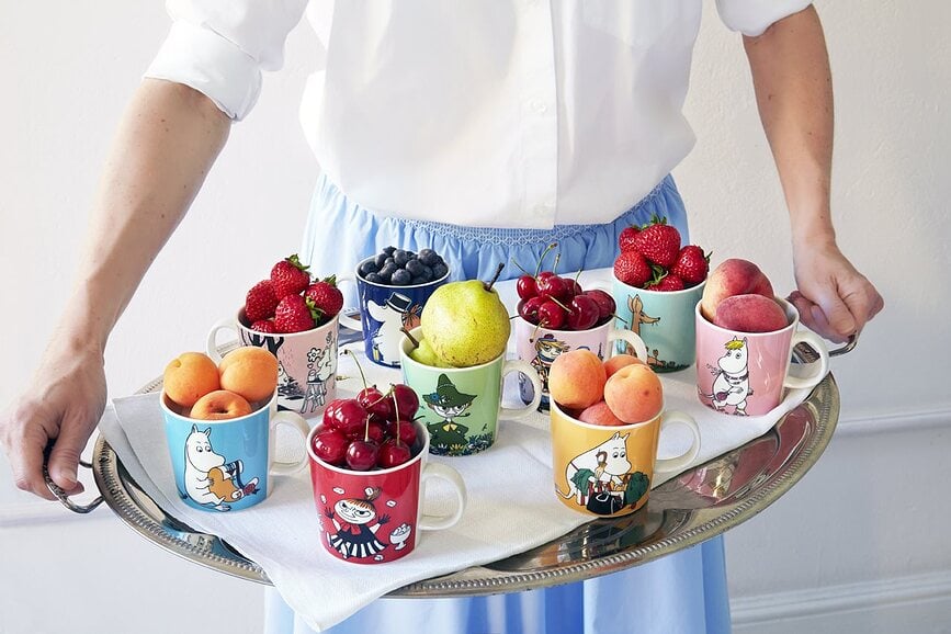 Taza Arabia Finland Moomin, diseño Muminek, verde