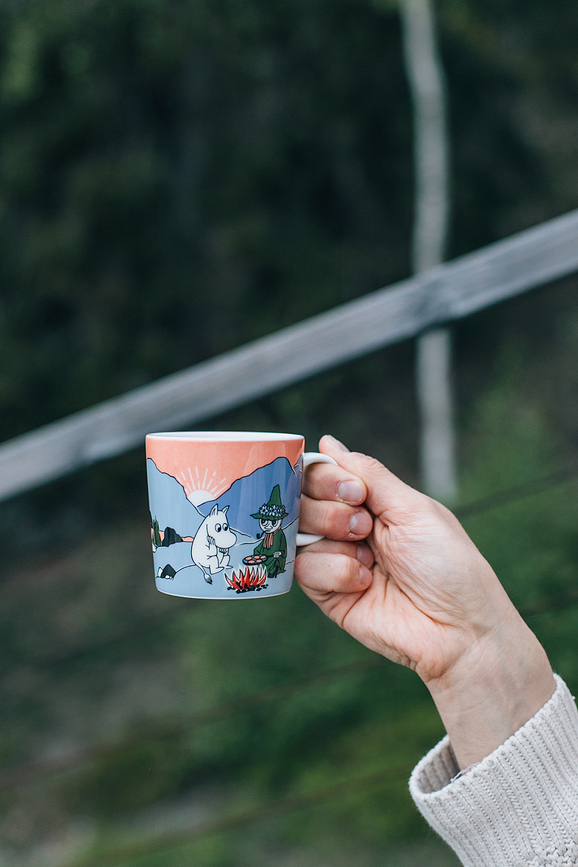 Taza Arabia Finland Moomin, diseño Muminek, verde