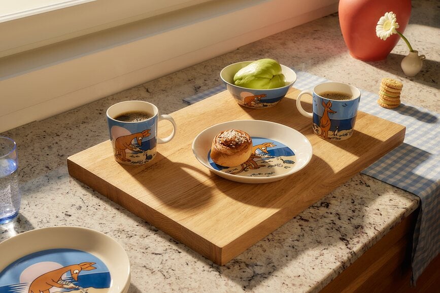 Taza Arabia Finland Moomin, diseño Muminek, verde