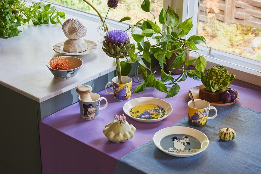 Taza Arabia Finland Moomin, diseño Muminek, verde