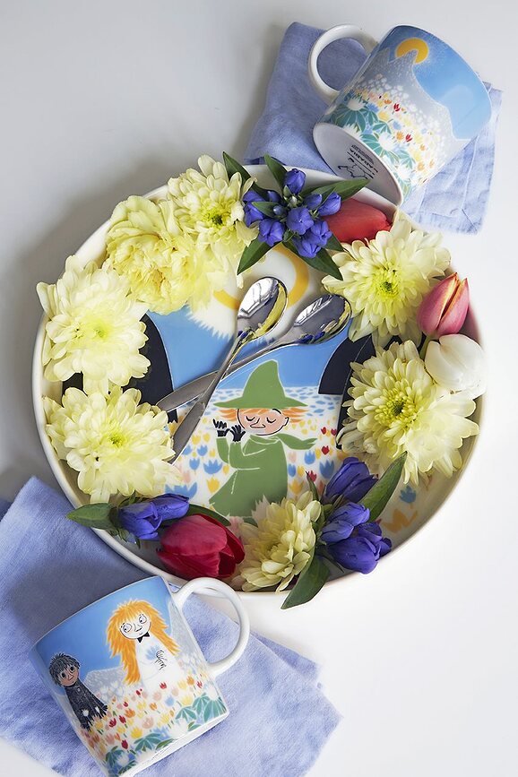 Taza Arabia Finland Moomin, diseño Muminek, verde