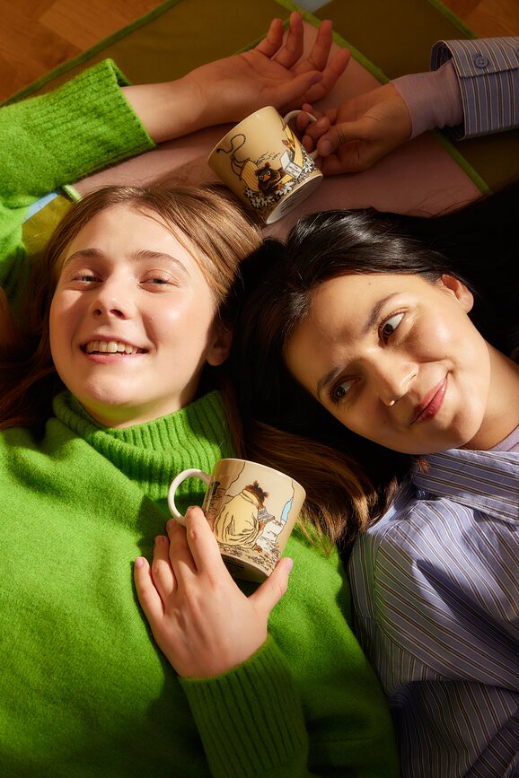 Taza Arabia Finland Moomin, diseño Muminek, verde