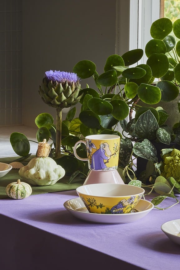 Taza Arabia Finland Moomin, diseño Muminek, verde