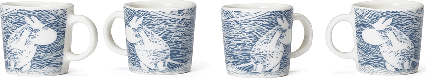 Tazas Moomin Snow Blizzard mini, Arabia Finland, Pack de 4 unidades