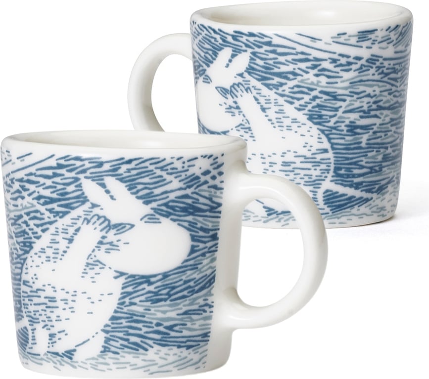 Tazas Moomin Snow Blizzard mini, Arabia Finland, Pack de 4 unidades