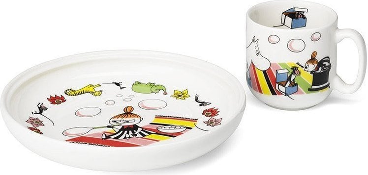 Arabia Finland Teller und Becher Mumins Moomintroll im Geschenkset
