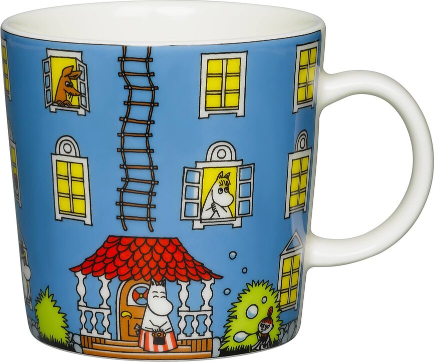 Taza Muminki Moominhouse, de Arabia Finland, con tejado de papel
