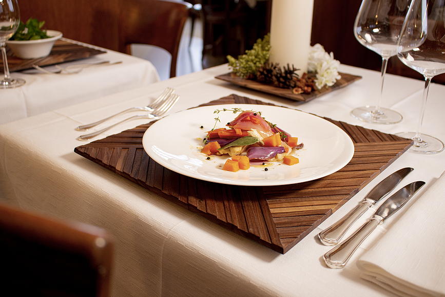 Artelegno Set de Table 33 x 33 cm, en bois de noyer