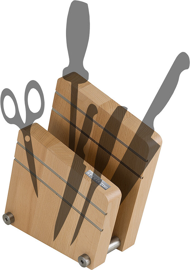 Bloque Cuchillero Milano 2, magnético, de madera de haya