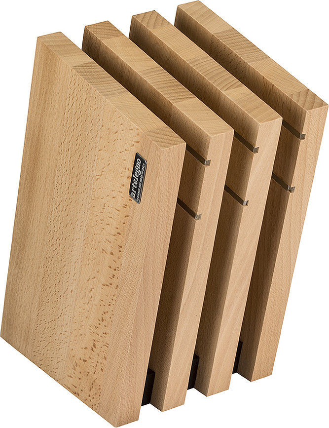 Bloque para cuchillos magnético Milano 3, de madera de haya